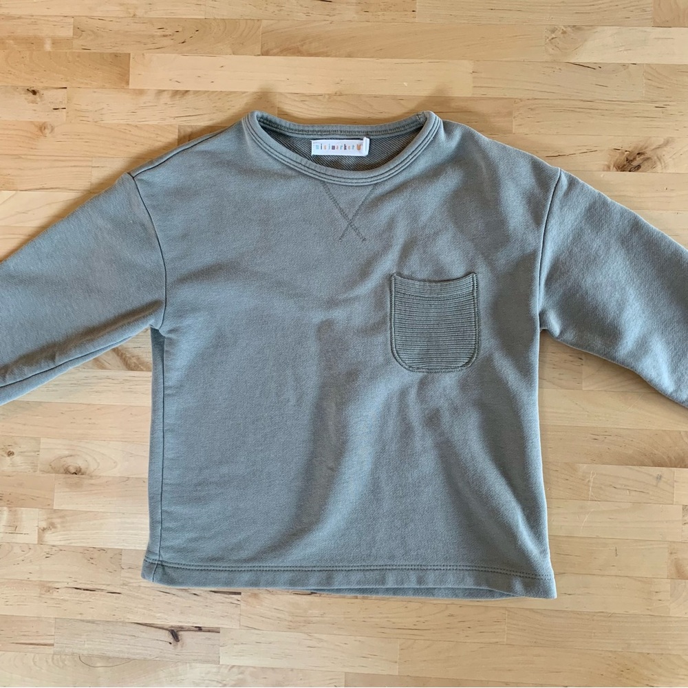 Minimarket - 2-4T - Long Sleeve Pocket Top - Sage colored